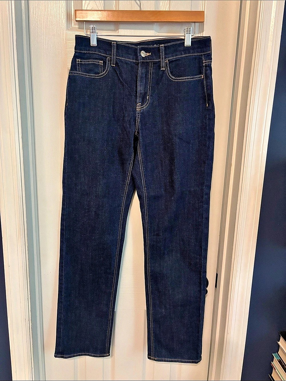 American Eagle High-Rise Straight Jeans Blue Size Large (4)